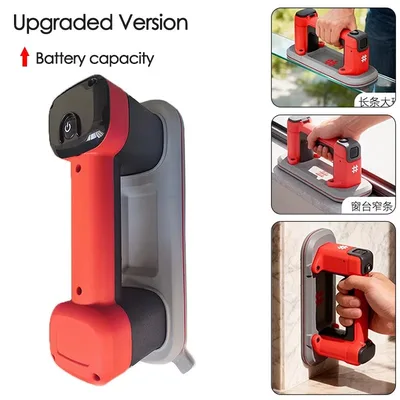 24*9cm Mini Electric Suction Cup Gripster 200Kg Load One-Click Start Vacuum Lifter for Window Narrow Strips Glass Ceramic Tile Materials