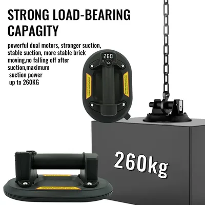 Professional 260kg Load 1800 Mah Electric Vacuum Suction Cup Gripster Heavy Lifter Air Pump Lifting Tool for Display Glass Granite Ti