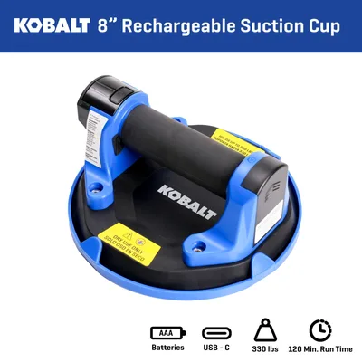 Kobalt 330-lb 8-in Dia Plastic Battery Operated Tile Suction Cup Gripster