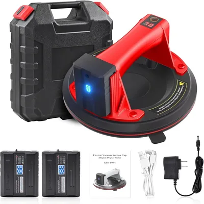 Suction Cup Electric Vacuum Lifter, Kethvoz 440lbs Heavy Duty Handling Gripper with 8'' Automatic Suction Cup Gripster to Lift Windshield